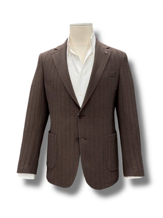 Standart Fit Likralı Torba Cep Kahverengi Relief Ceket