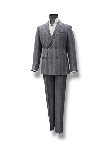 Standart Fit Kruvaze Keten Karışımlı Antrasit Riviera Takım Elbise