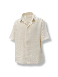 Oversize Lightweight Fabric Beige Short-Sleeved Lume Shirt