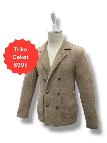 23k8227-07 Örgü Kruvaze Ceket