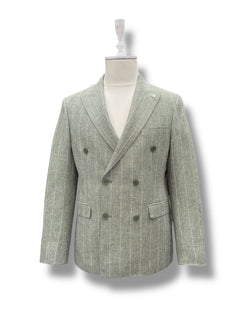 Standart Fit Yeşil Levante Keten Ceket