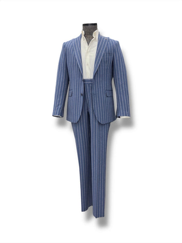 Standart Fit Çizgili Lacivert  Bellano Takım Elbise