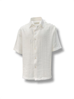 Oversize Hafif Kumaş Beyaz Kısa Kollu Lume Gömlek