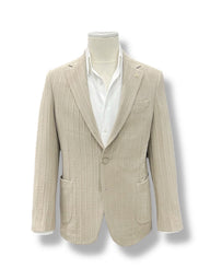 Standard Fit Lycra Patch Pocket Beige Relief Jacket