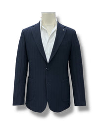 Standard Fit Lycra Patch Pocket Navy Relief Jacket