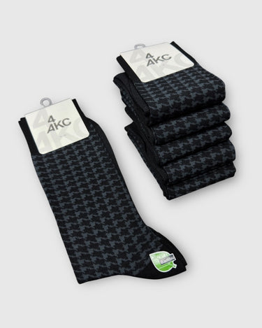 Desenli Siyah Füme Bambu Çorap