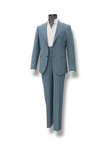 Standart Fit Çizgili Petrol  Bellano Takım Elbise