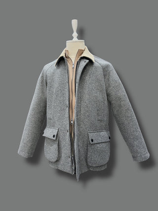 Regular Fit Wool Blend Grey Cortina Felt Coat