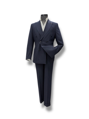 Caligo Double-Breasted Pinstripe Suit