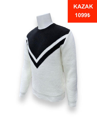 Standard Fit Thick Knit Sailor Style Black Men's Via Sweater