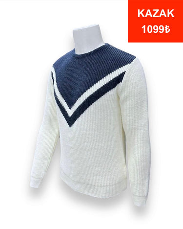 Standart Fit Kalın Örgü Denizci Model Lacivert Erkek Via Kazak