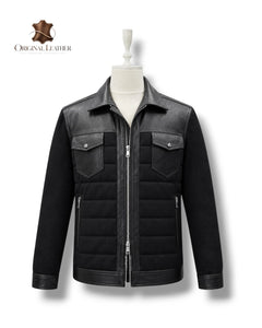 Genuine Leather Standard Fit Black Drav Jacket
