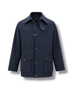 Ashford Navy Blue Wool Blend Relaxed Fit Gabardine Fabric Sport Jacket