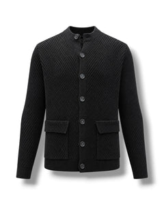Slim Fit Düğmeli Siyah Mielo Hırka
