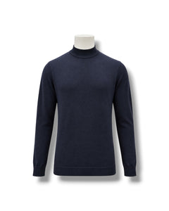 Slim Fit Pamuk Akrilik Yarım Boğazlı Lacivert Triko