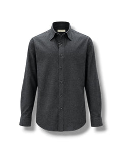Standard Fit Anthracite Cotton Flannel Shirt