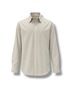 Standard Fit Flannel Textured Beige Cotton Flanella Shirt