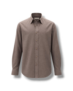 Standard Fit Brown Cotton Flannel Shirt