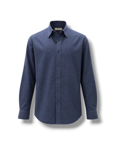 Standard Fit Navy Cotton Flannel Shirt