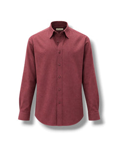 Standard Fit Flannel Textured Burgundy Cotton Flanella Shirt