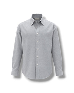 Standard Fit Grey Cotton Flannel Shirt