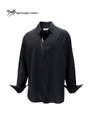 Rahat Kalıp Pamuk Vuale Siyah Gömlek