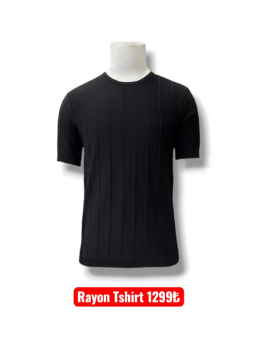 Gölge Çizgili Rayon Triko