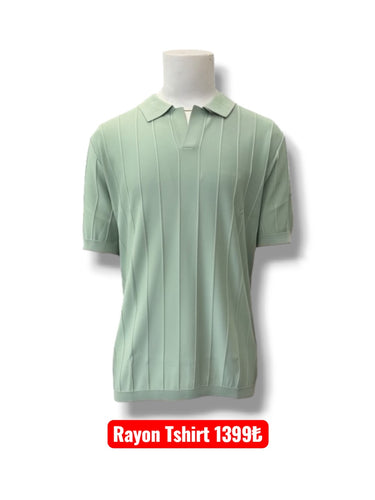 Çizgili Rayon Tshirt