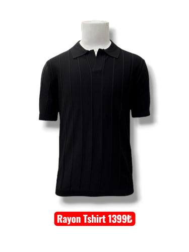 Çizgili Rayon Tshirt