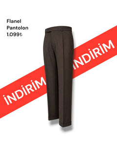 Standard Fit Men's Brown Flannel Trousers (Textured Flannel)