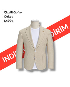 Çizgili Gofre Ceket
