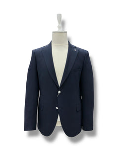 Navy Slim Fit Lycra Blazer Jacket