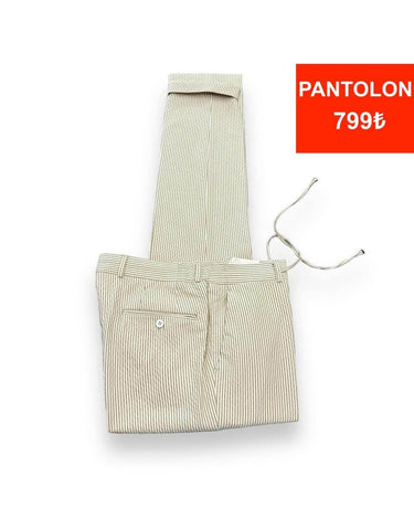 Çizgili Gofre Pantolon