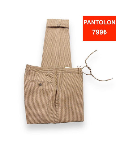 Çizgili Gofre Pantolon