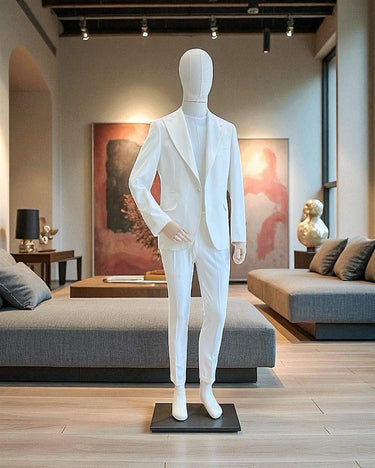 Slim Fit Likralı Kumaş Beyaz Boost Takım Elbise