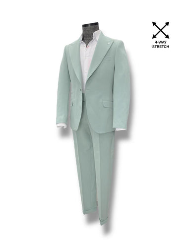 Slim Fit Likralı Kumaş Mint Boost Takım Elbise