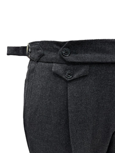 Füme Toka Kemerli Yün Pantolon