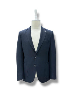 Lacivert Standart Fit Micro Dokuma Yün Ceket