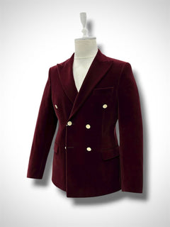 Velvet Double-Breasted Jacket