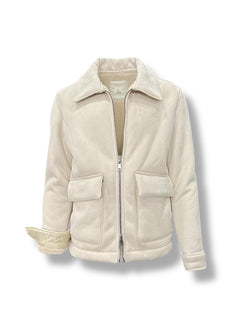 Beige Suede Fur Coat