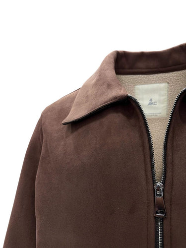 Kahverengi Süet Kürklü Mont