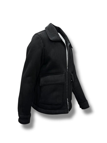 Siyah Süet Kürklü Mont