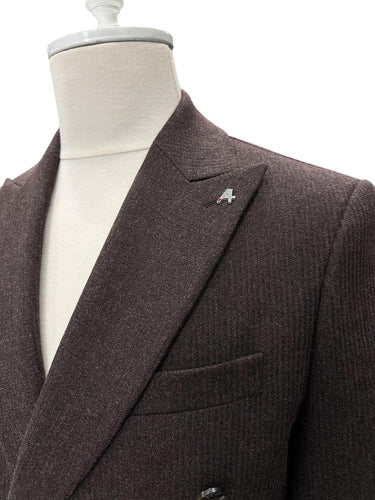 Kahverengi Slim Fit Kruvaze Ceket