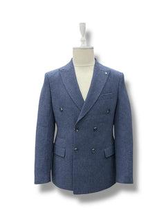 Indigo Slim Fit Double-Breasted Jacket