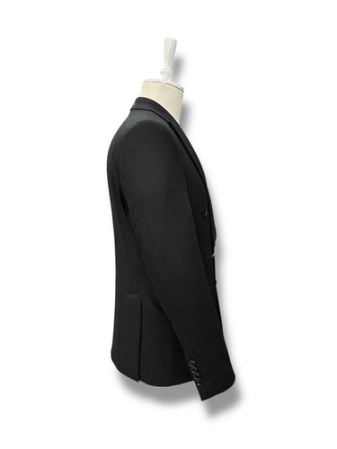 Siyah Slim Fit Kruvaze Ceket