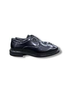Navy Blue Lace-up Leather Shoes