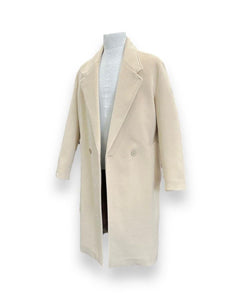 Oversize Double-Breasted Cashmere Beige Mattia Coat