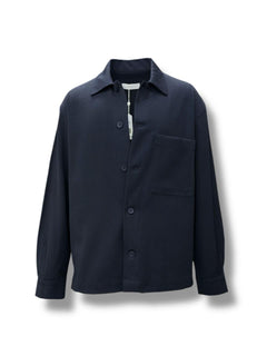 Navy Blue Regular Fit Seasonal Jacket-Shirt with Pockets