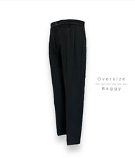 Siyah Oversize Pileli Pantolon