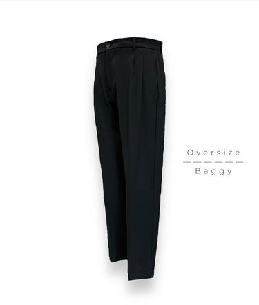 Siyah Oversize Pileli Pantolon